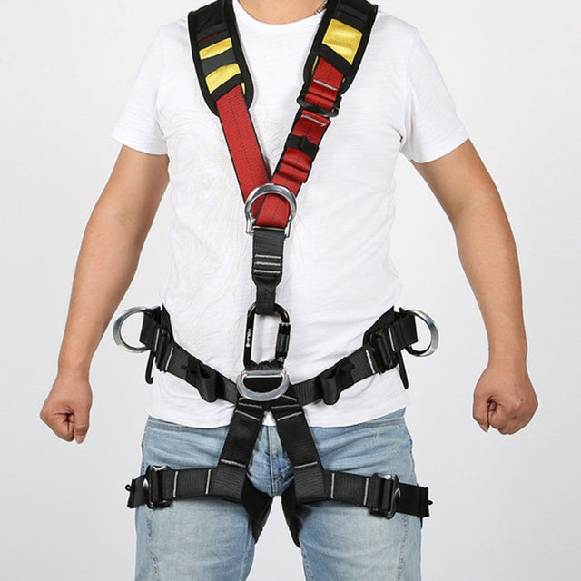 XINDA XDA9516 Utomhus Klättring Polyester Högstyrka Rep Justerbar Sänkhjälm Fullkropps Säkerhetssele