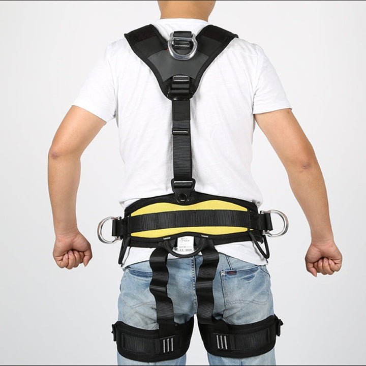 XINDA XDA9516 Utomhus Klättring Polyester Högstyrka Rep Justerbar Sänkhjälm Fullkropps Säkerhetssele