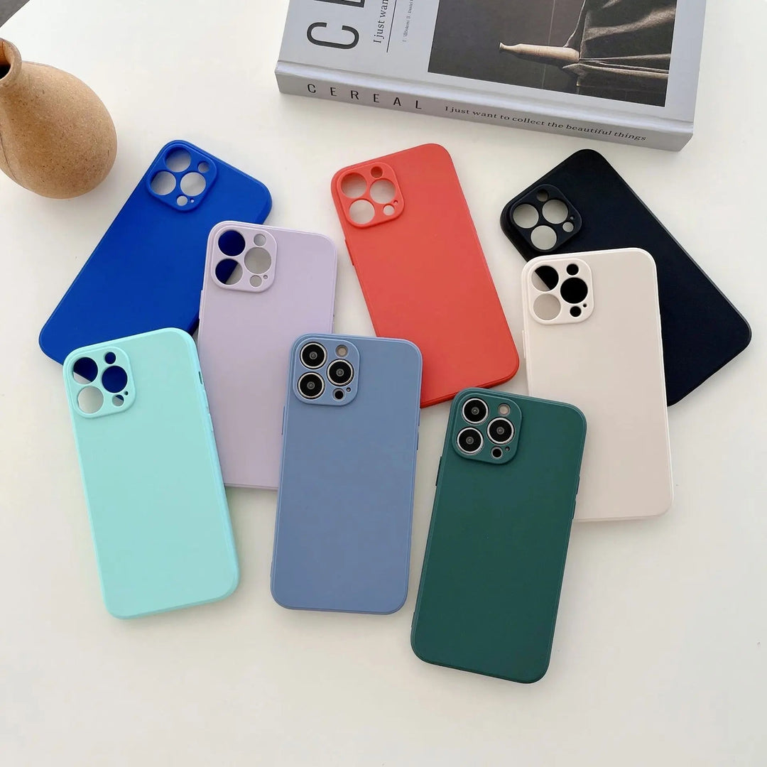 Pastell Solid färg Silikon iPhone-fodral