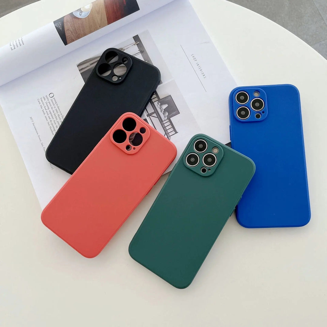 Pastell Solid färg Silikon iPhone-fodral