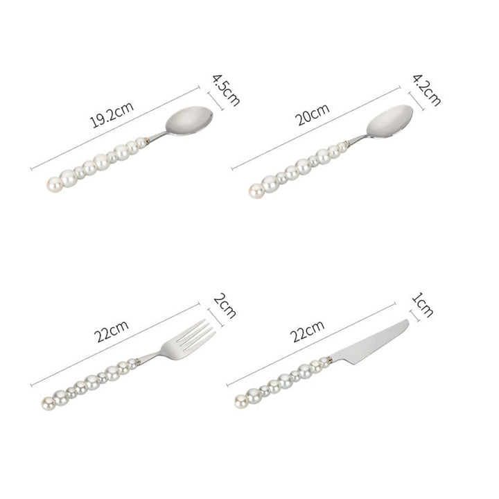 Pärlgrepp bestick 4-delars set