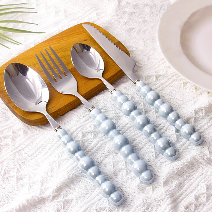 Pärlgrepp bestick 4-delars set