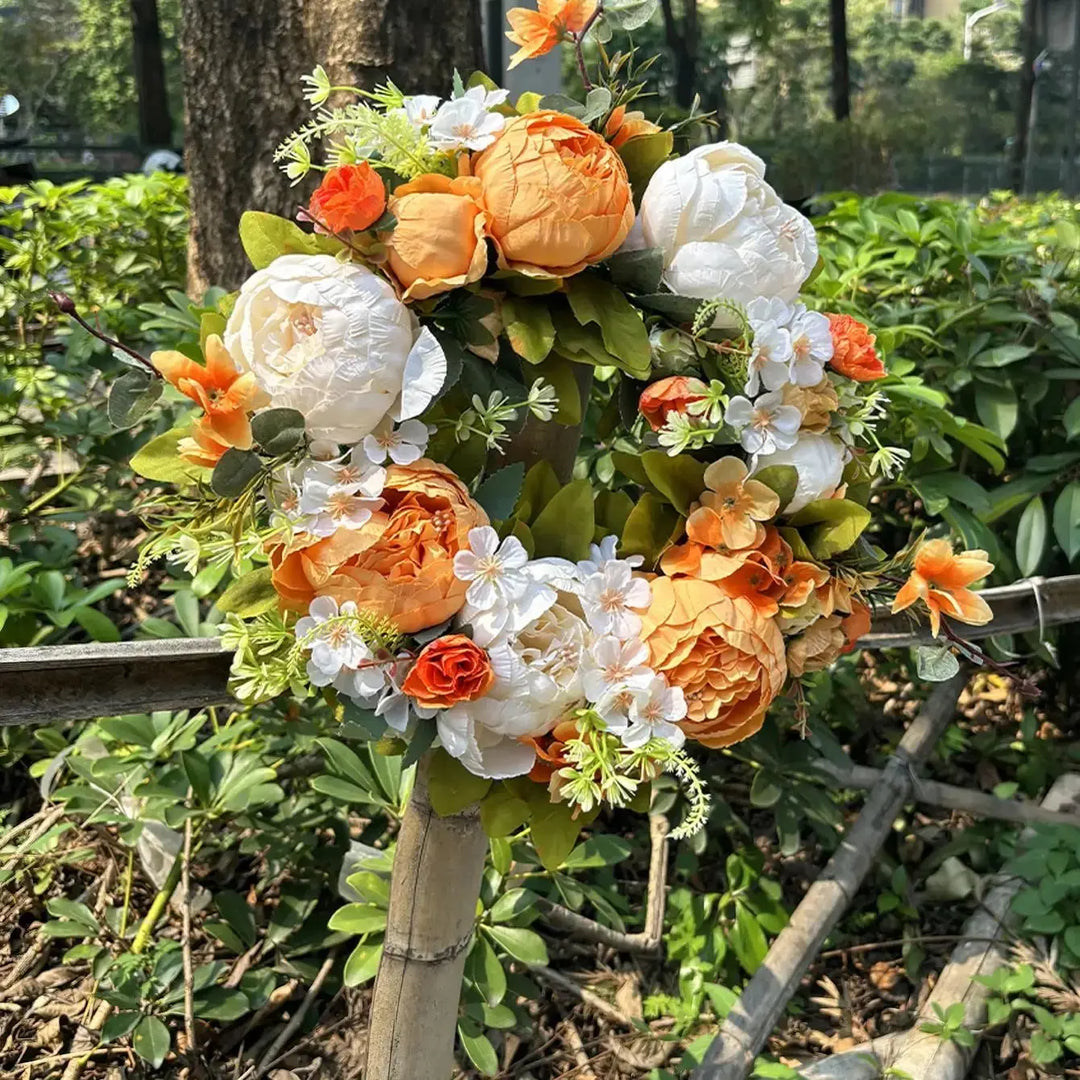 Konstgjord Krans - AutumnBloom - Utomhus &amp; Pioner - Mysig Höstdekoration