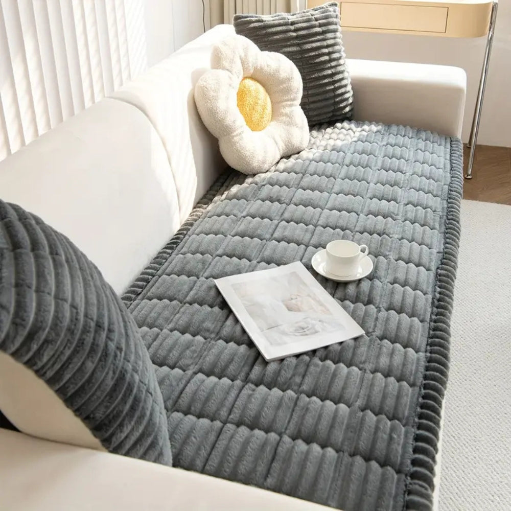Plush Fållade Kanter Sofföverdrag