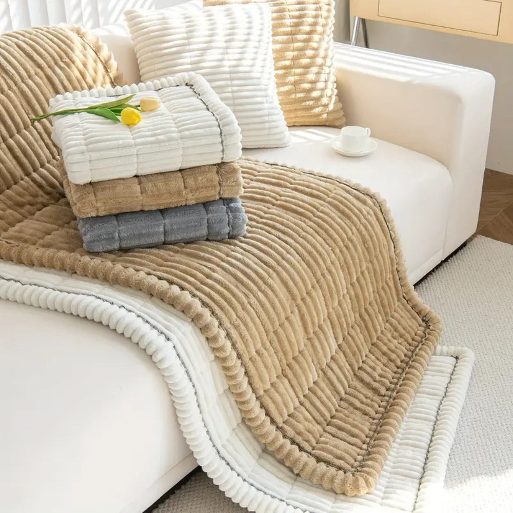 Plush Fållade Kanter Sofföverdrag