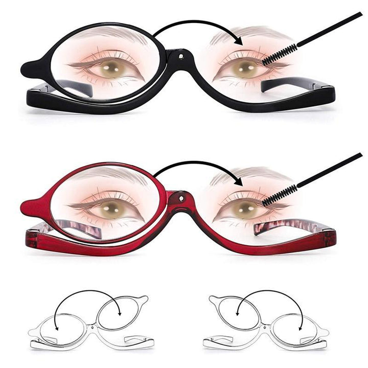 Förstorande sminkglasögon med roterande lins – MirrorVue