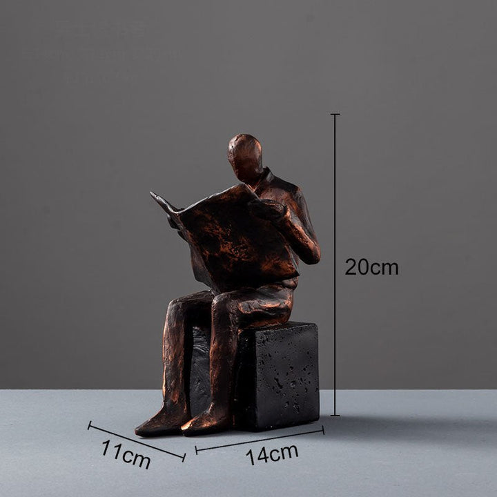 Läsare Skulptur Bokstöd Bokstöd Abstrakt Karaktär Resin Staty Desk Dekoration Figurer Statuett Nordisk Heminredning