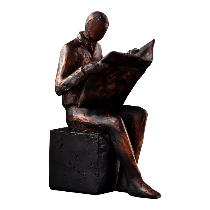 Läsare Skulptur Bokstöd Bokstöd Abstrakt Karaktär Resin Staty Desk Dekoration Figurer Statuett Nordisk Heminredning