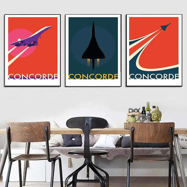Retro Concorde Flygplansaffisch på Canvas