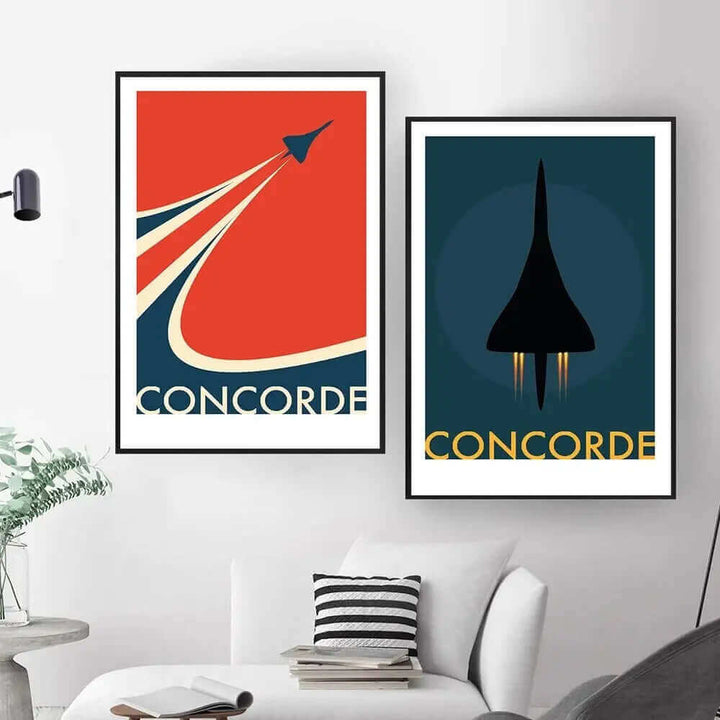 Retro Concorde Flygplansaffisch på Canvas