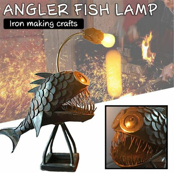 Retro Bordslampa Anglerfish Ljus med Flexibel Lamphuvud Konstnärliga Bordslampor för Hem Bar Café Hem Konst Dekorativa Ornament