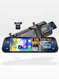 Bakåtspegelskamera 4K Fram & Bak | CarPlay & Smart Körassistent