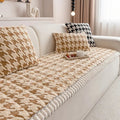 Färgglad Plysch Houndstooth Sofföverdrag och Kuddöverdrag