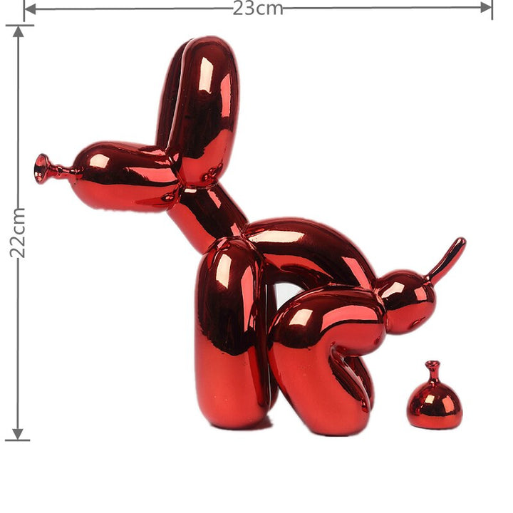 Ballonghund Skulptur, Ballongkonst Staty, Mini Samlarfigur, Heminredning, Resinkonst, Skrivbordstillbehör, Rumsdekoration
