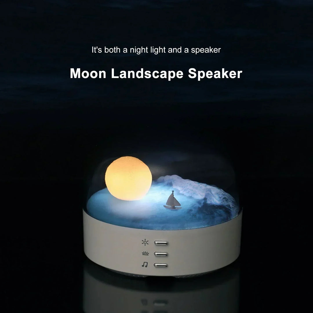 3D Mysterious Moon LED Nattljus Högtalare |