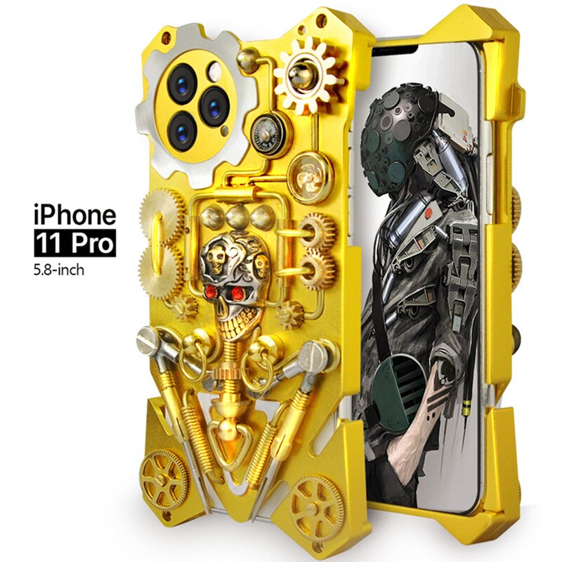 Mechanic Skull Cyberpunk Stil iPhone-fodral