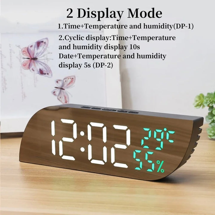 LED Digital Väckarklocka med Dubbel Display &amp; Obegränsad Snooze