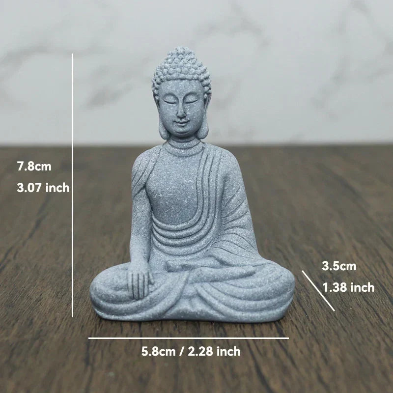 Buddha Stenstaty Liten Buddhastaty Tibbetska Buddhism Figurer Zen Trädgårds Ornament Meditation Hem Akvarium Dekoration