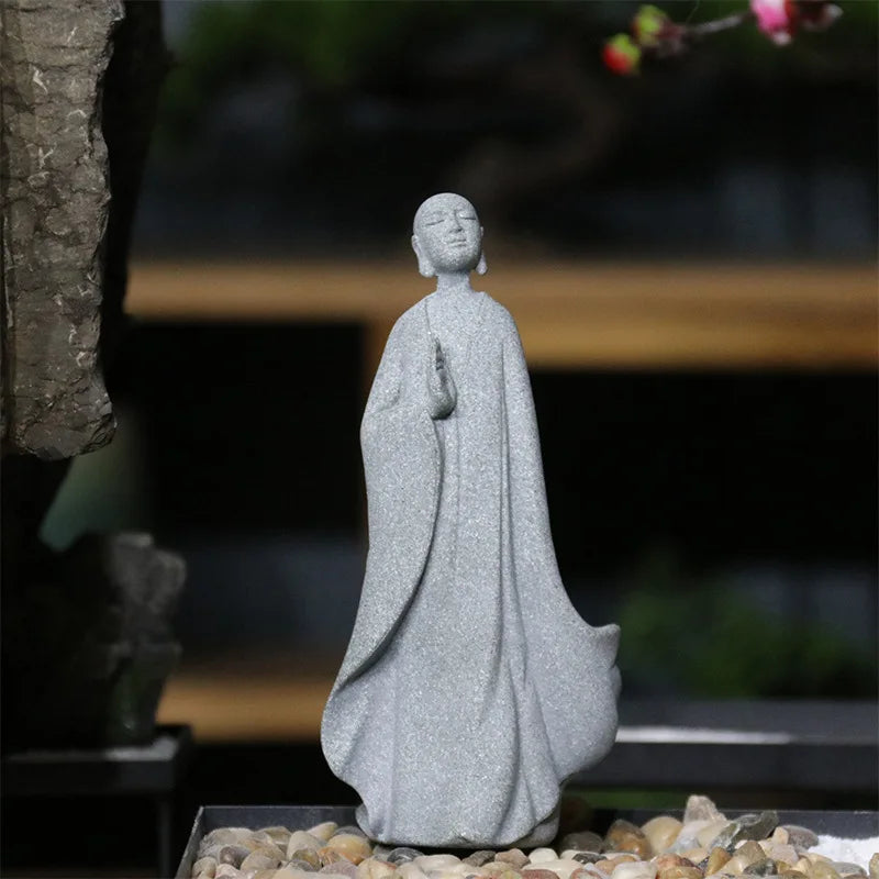 Buddha Stenstaty Liten Buddhastaty Tibbetska Buddhism Figurer Zen Trädgårds Ornament Meditation Hem Akvarium Dekoration