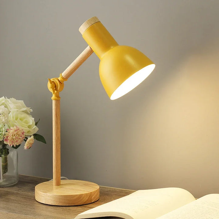 Färgad Trä Bordslampa