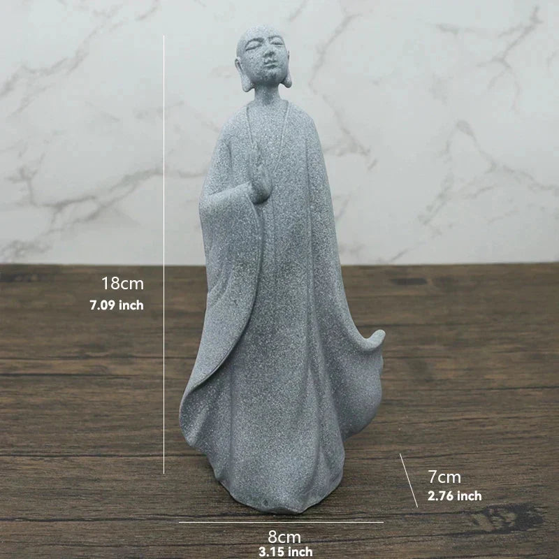 Buddha Stenstaty Liten Buddhastaty Tibbetska Buddhism Figurer Zen Trädgårds Ornament Meditation Hem Akvarium Dekoration