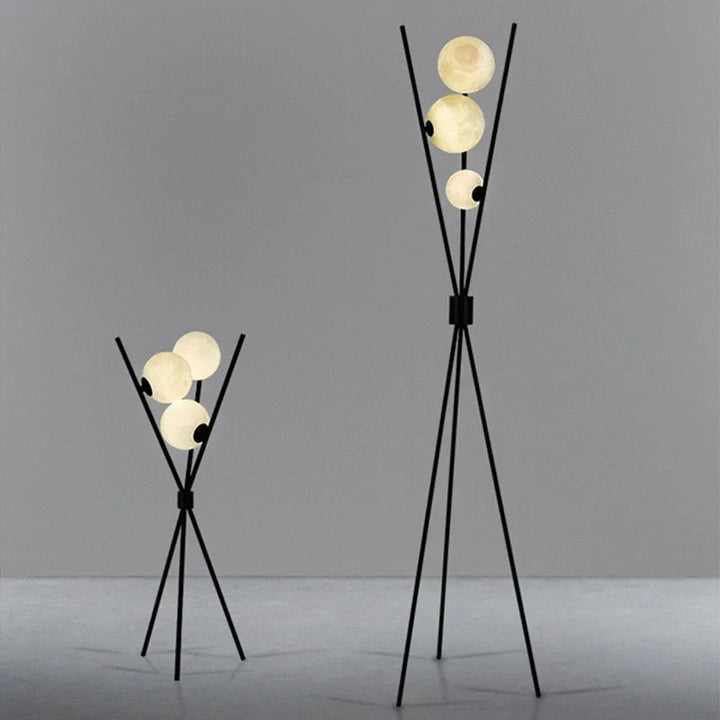 LunaGlow 3D Månlampa golvlampa med modern design och stativ LED!