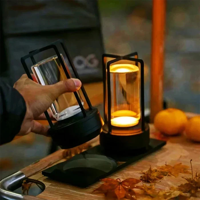 Varm LED Trådlös Bordslampa – Batteridriven Nordisk Design - LED med Touchkontroll, Lämplig för Sovrum, Hem, Utomhus - Idealisk Nattlampa