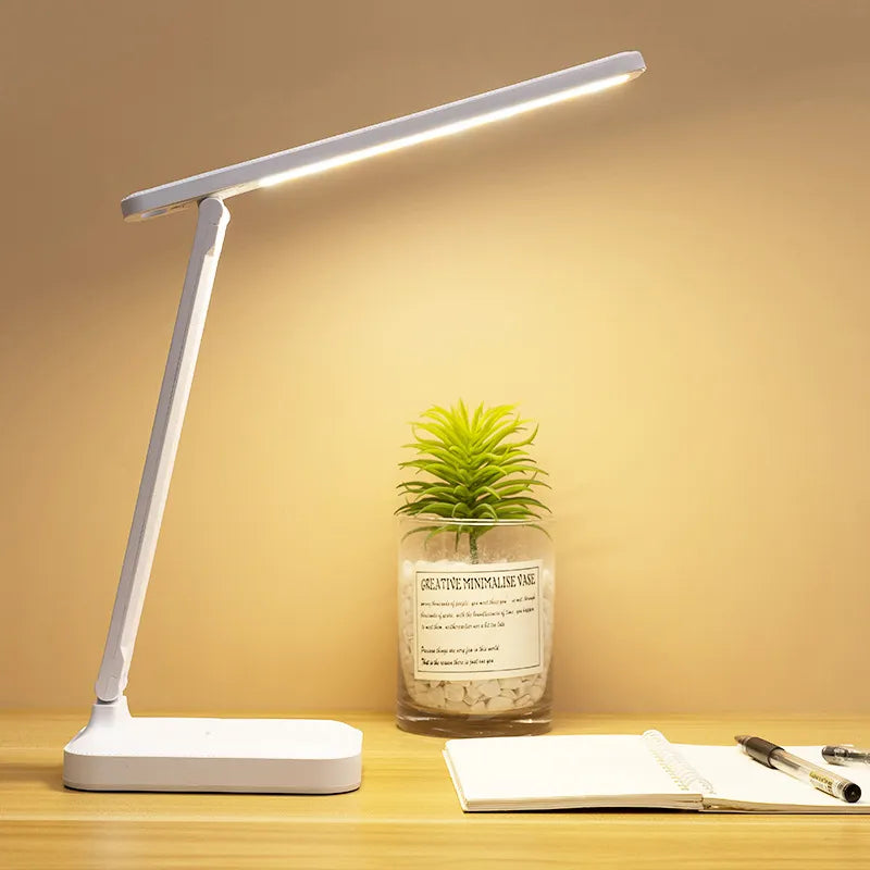 6000mAh uppladdningsbar LED-bordslampa USB 3 färger steglös dimbar skrivbordslampa touch vikbar ögonvänlig läs- och nattlampa