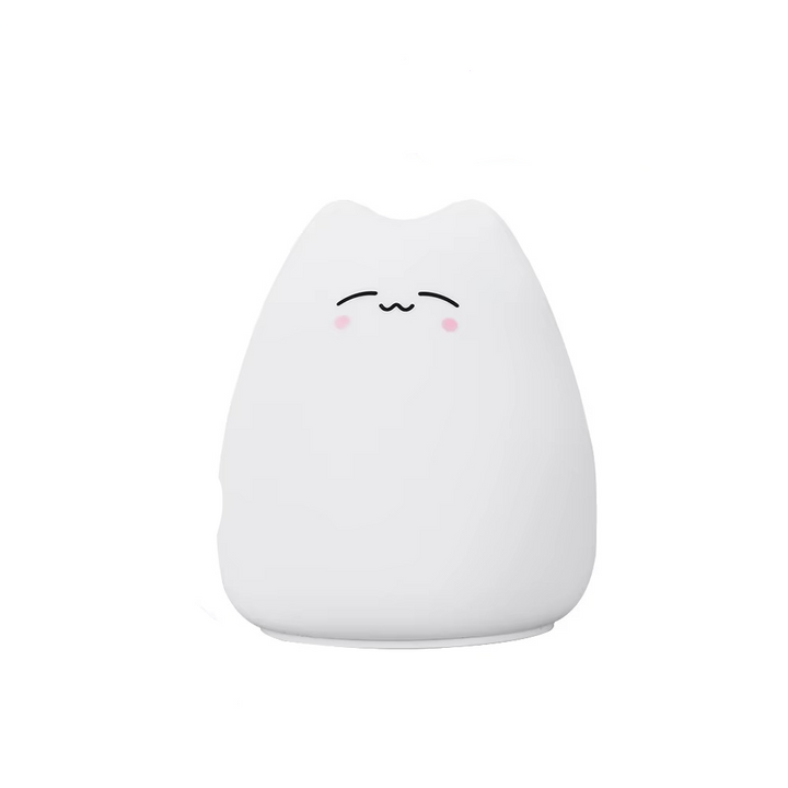Charmig katt silikon nattlampa med 7-färgs touchsensor