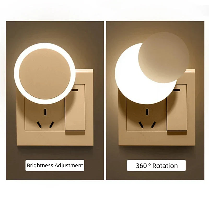 Nuvilux LED-nattlampa med skymningssensor | plugglampa EU/US | 0.3W | För barnrum, hallar, badrum &amp; sovrum