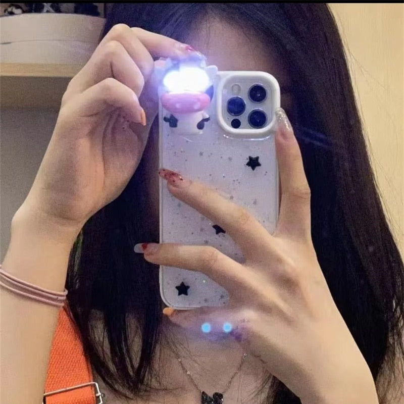 Glödande Ko 3D Transparent iPhone-fodral