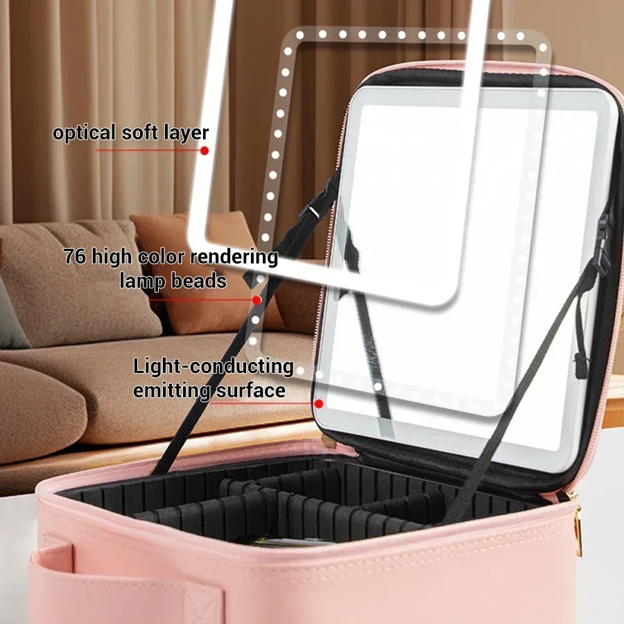 LED Spegel Resa Makeup Organiser Väska