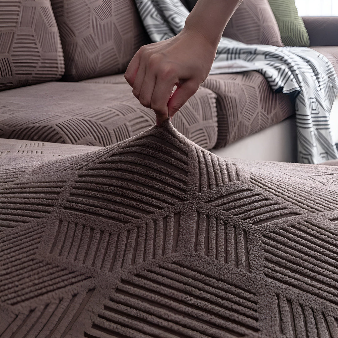 Jacquard Sofföverdrag med Geometrisk Mönster – Mjuk &amp; Husdjursvänlig | Perfekt för Skydd och Mysiga Vardagsrum |