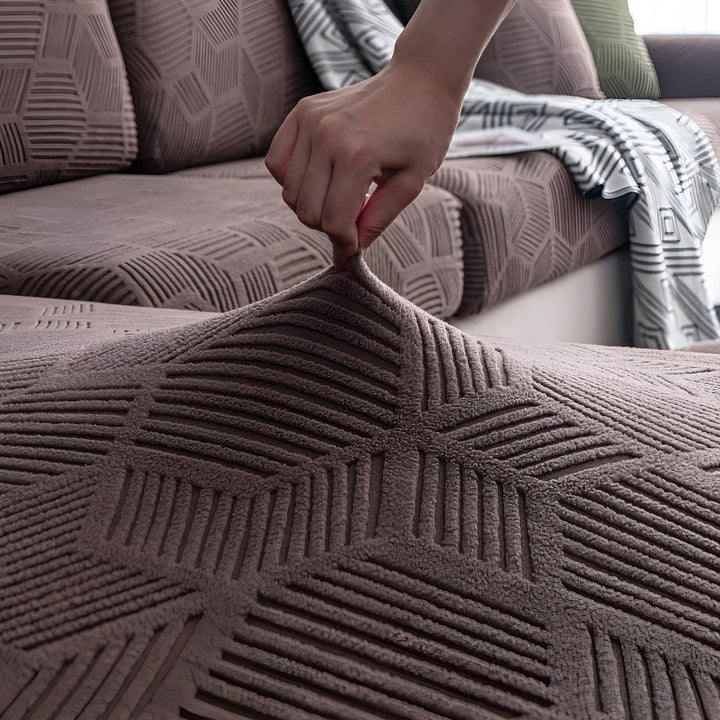 Jacquard Sofföverdrag med Geometrisk Mönster – Mjuk &amp; Husdjursvänlig | Perfekt för Skydd och Mysiga Vardagsrum |