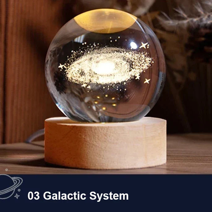 Astranova Galaxy Nattlampa | LED Kristallkula med Vintergatan Design | Varmt Vitt Ljus | Kreativ Gåva för Barn &amp; Vuxna