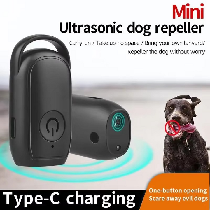 Ultraljud Mini Hundavskräckare och Anti-Barkning Träningsenhet med LED-lampa