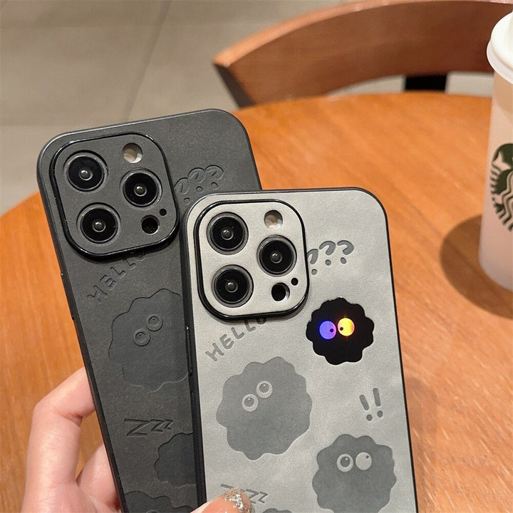Söt Monster Stötbeständig Läder iPhone Fodral