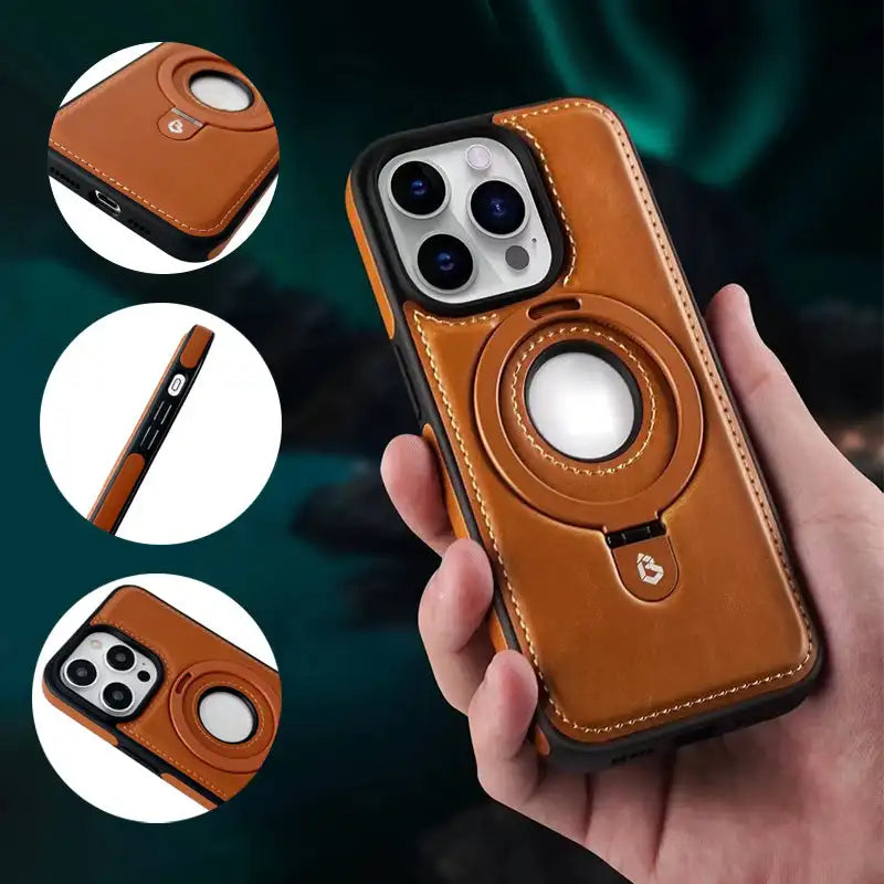 Magnetiskt iPhone-fodral med osynlig ringhållare