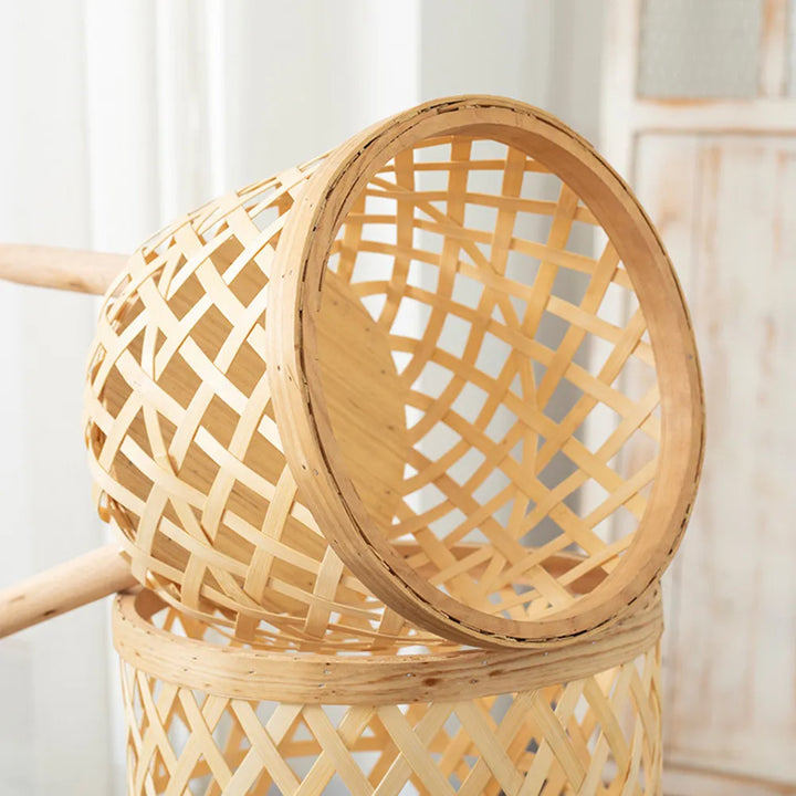 Handgjord Blomkruka i Bambufiber med Ställning för Växtblommor, Förvaring, DIY Förvaring, Barnens Blomkrukor, Heminredning