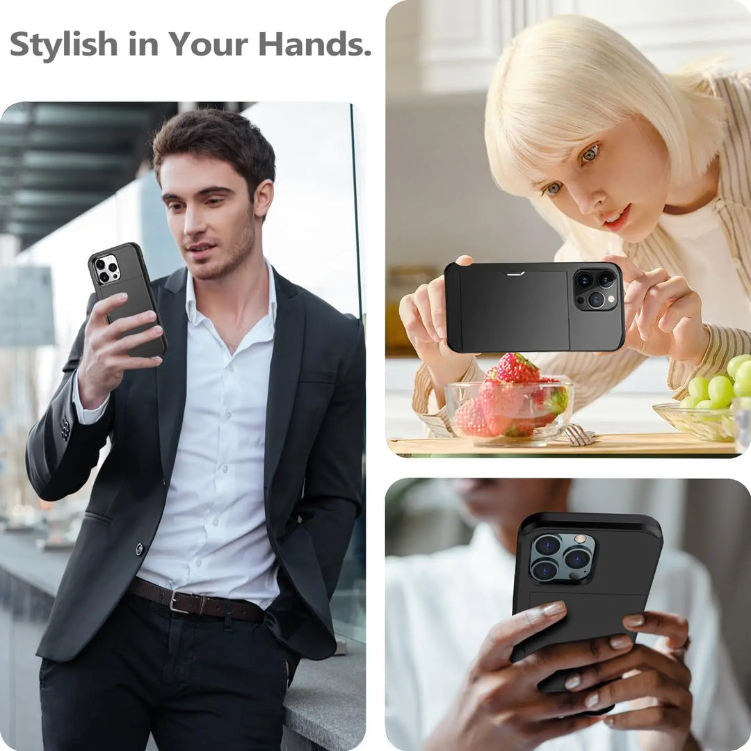 LuxShield iPhone-fodral med kortfack | Slim Design | Kortförvaring | Skydd och stil