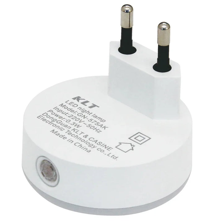 Nuvilux LED-nattlampa med skymningssensor | plugglampa EU/US | 0.3W | För barnrum, hallar, badrum &amp; sovrum