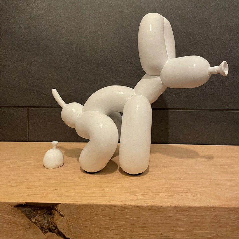 Ballonghund Skulptur, Ballongkonst Staty, Mini Samlarfigur, Heminredning, Resinkonst, Skrivbordstillbehör, Rumsdekoration