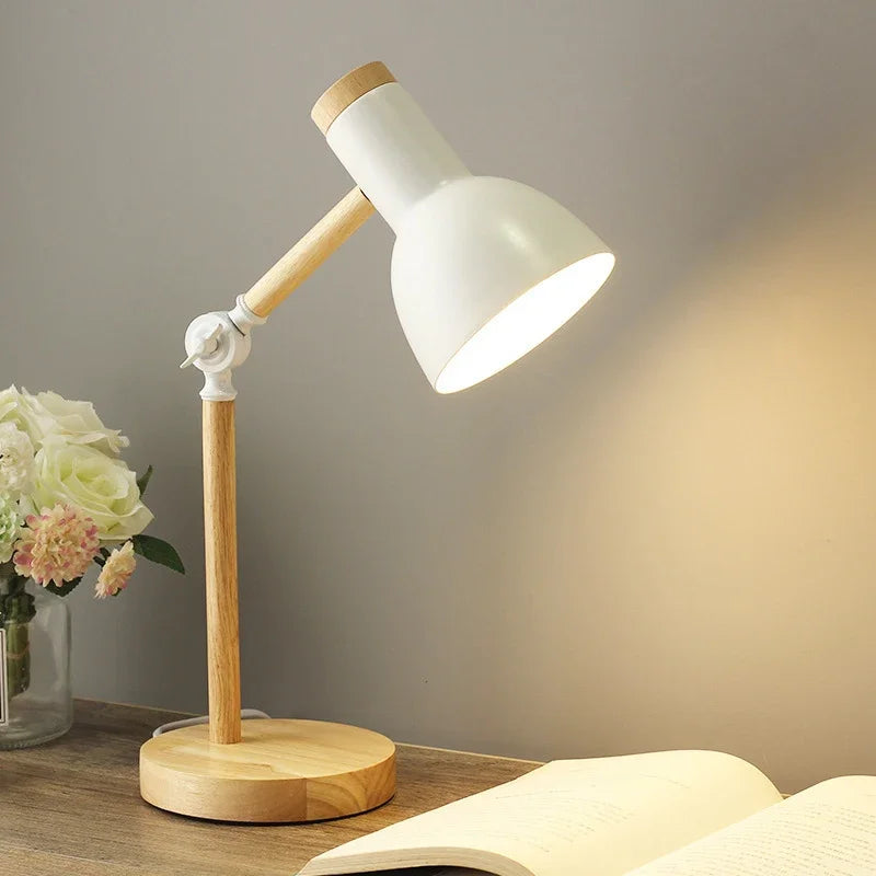 Färgad Trä Bordslampa