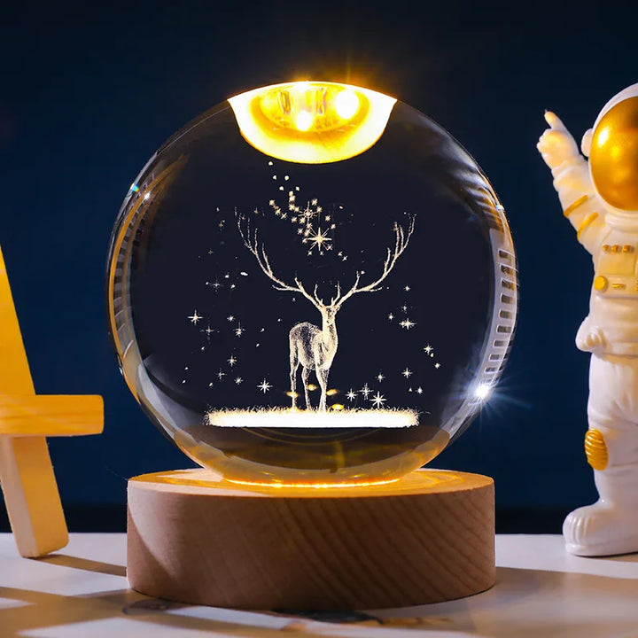 Astranova Galaxy Nattlampa | LED Kristallkula med Vintergatan Design | Varmt Vitt Ljus | Kreativ Gåva för Barn &amp; Vuxna