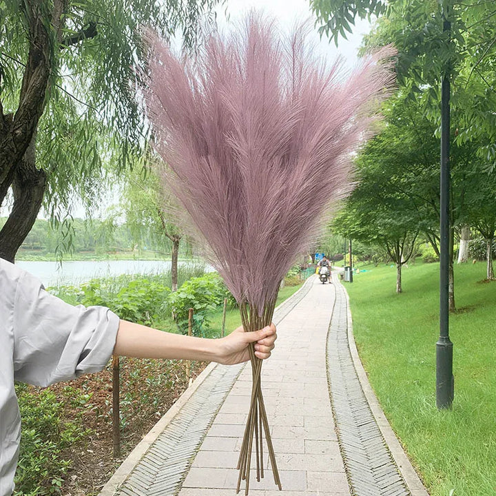 5 stycken 100 cm konstgjord pampasgräs torkad blomsterbukett bröllopsfestdekoration hemrum DIY konstgjorda växter dekorationstillbehör