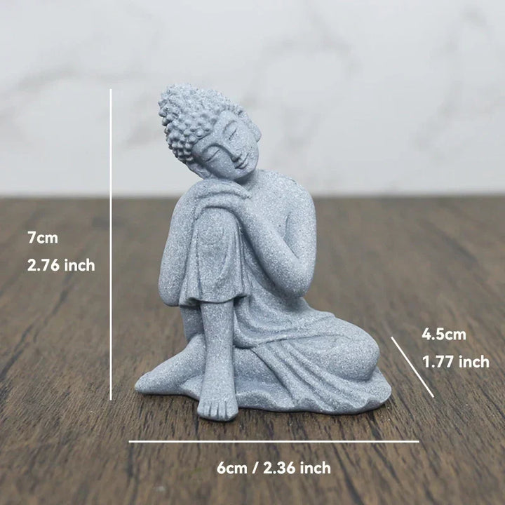 Buddha Stenstaty Liten Buddhastaty Tibbetska Buddhism Figurer Zen Trädgårds Ornament Meditation Hem Akvarium Dekoration