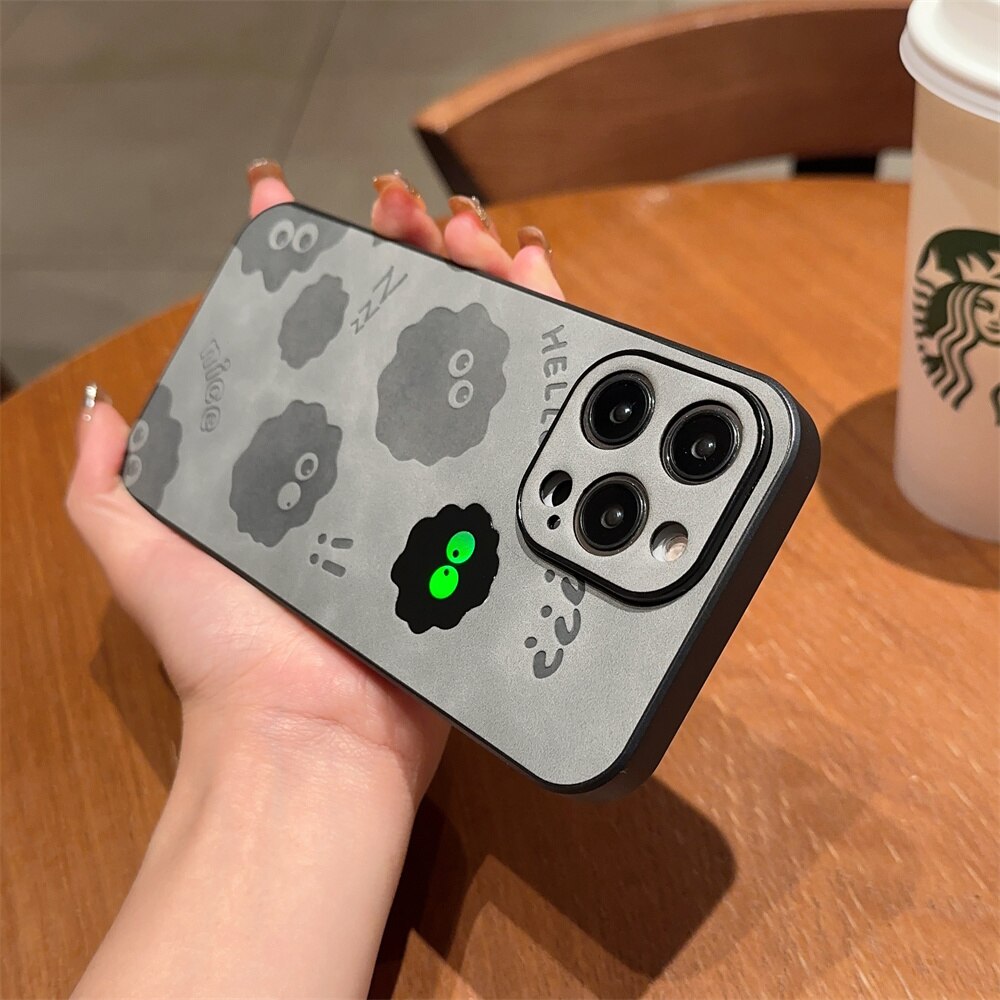 Söt Monster Stötbeständig Läder iPhone Fodral