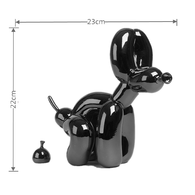 Ballonghund Skulptur, Ballongkonst Staty, Mini Samlarfigur, Heminredning, Resin Figur, Skrivbordsaccessoarer, Rumsdekoration