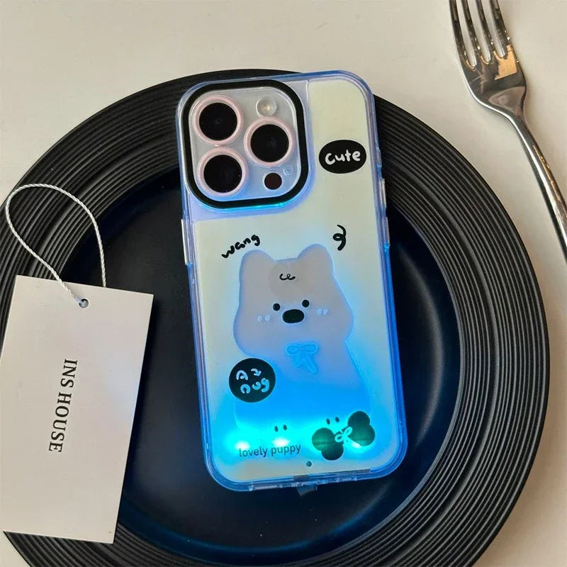 Glödande Valp Ljusande iPhone-fodral