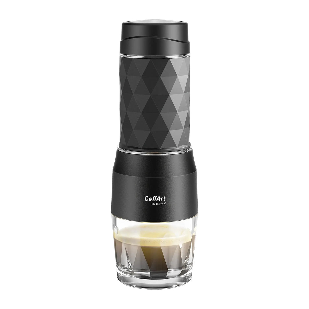 Bärbar Kaffemaskin Espresso Maskin Handtryck Kapsel Malet Kaffe Bryggare Bärbar för Resa och Picknick, BioloMix